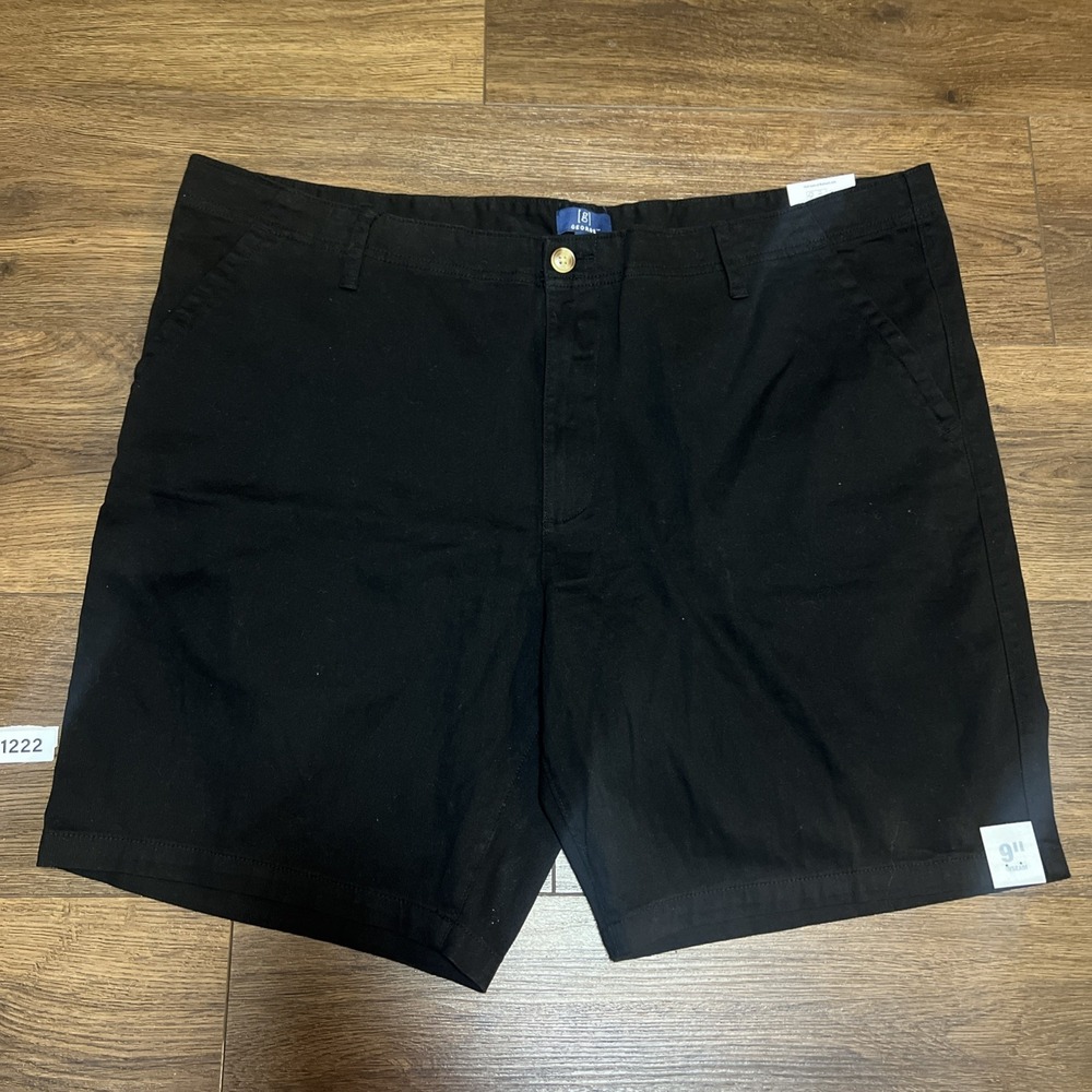 NWT Mens George Above The Knee Flat Front 9" Shorts Black Soot Size 44